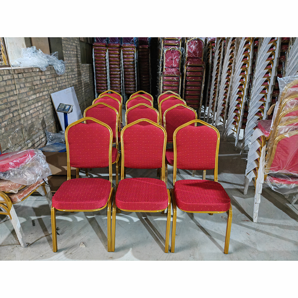 Wholesale Party Event Wedding Chairs Stackable Metal Frame Customized Fabric Hotel Chair