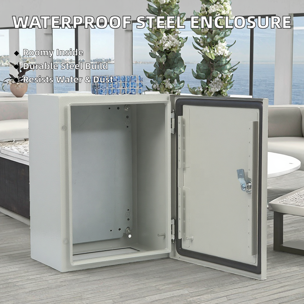 CHANGLI Waterproof DIN Rail Electrical Enclosure Panel Boards Steel Distribution Box with IP55 Protection Level 300x200x150mm