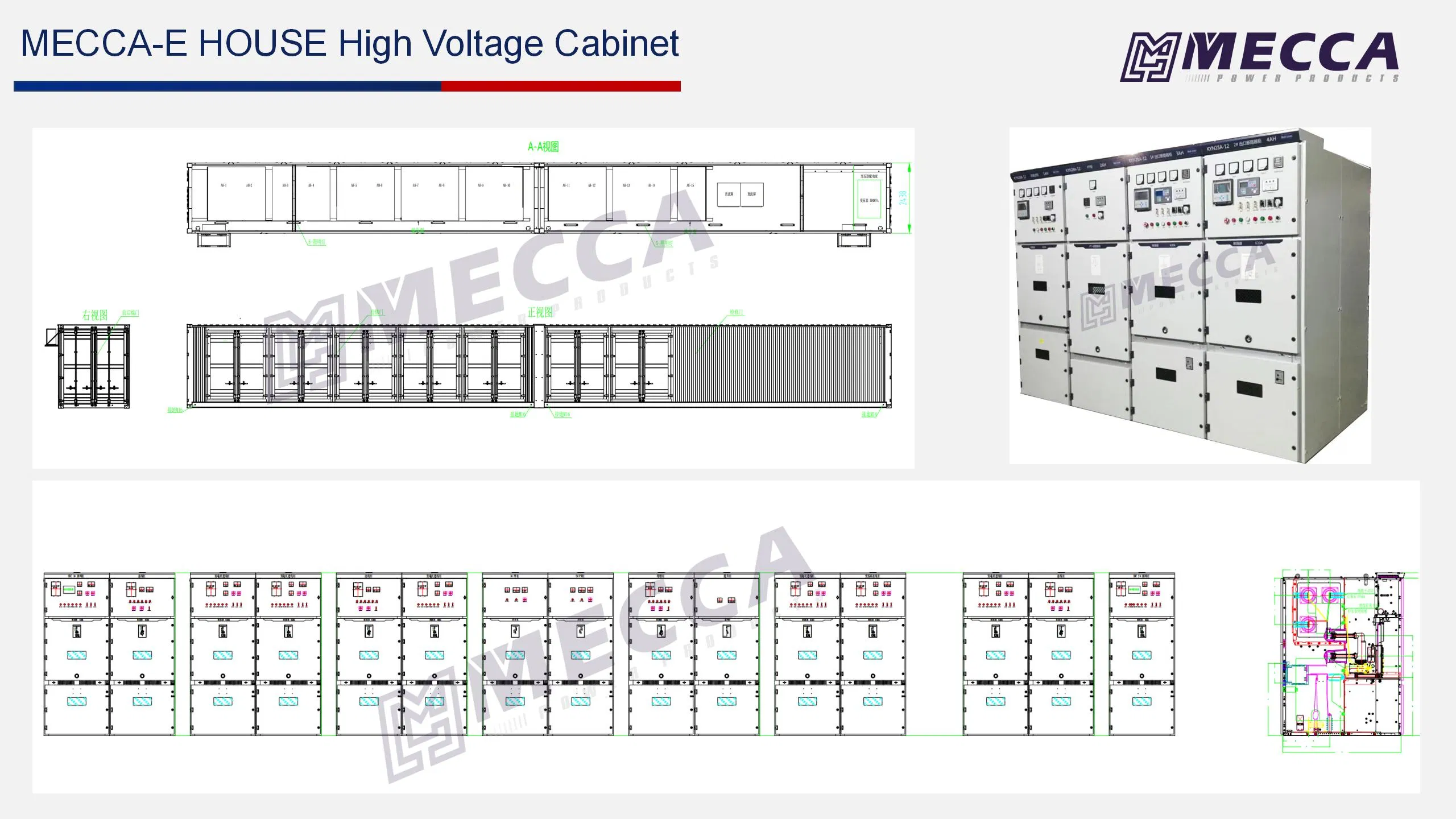 High Voltage 11kv 12kv 33kv Indoor Movable AC Air Insulated Cabinet Switchgear
