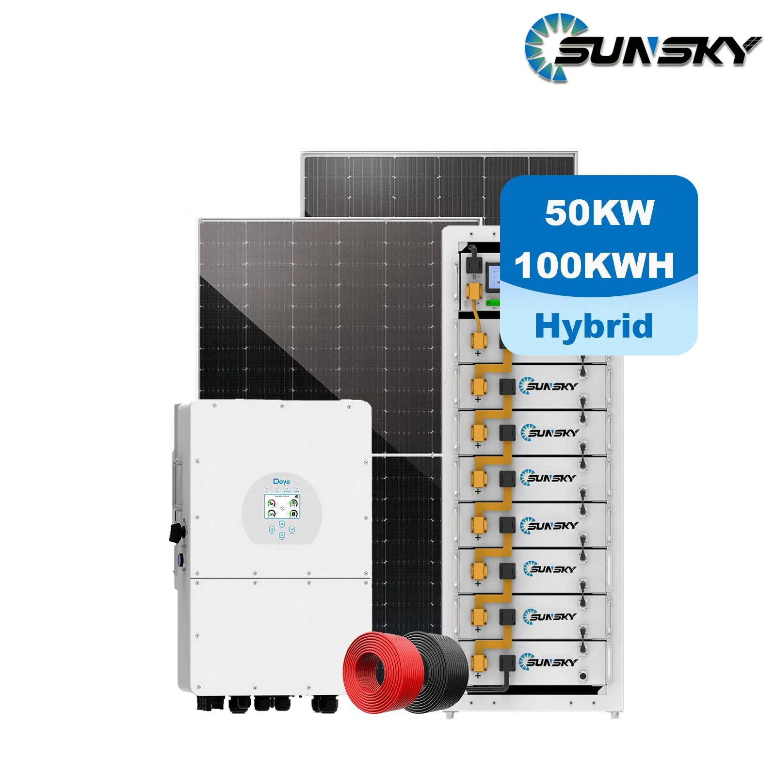 Hybrid Solar Energy Panel Power System 30kw 50kw 100kw 30 50 100 kVA with Over Temperature Protection