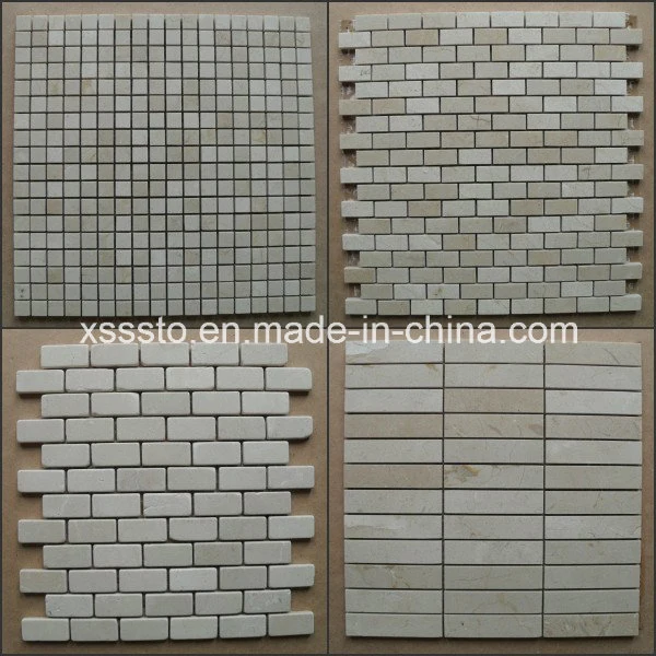 Spain Crema Marfil Marble Mosaic Tiles/Patterns for Interior &amp; Exterior Decoration