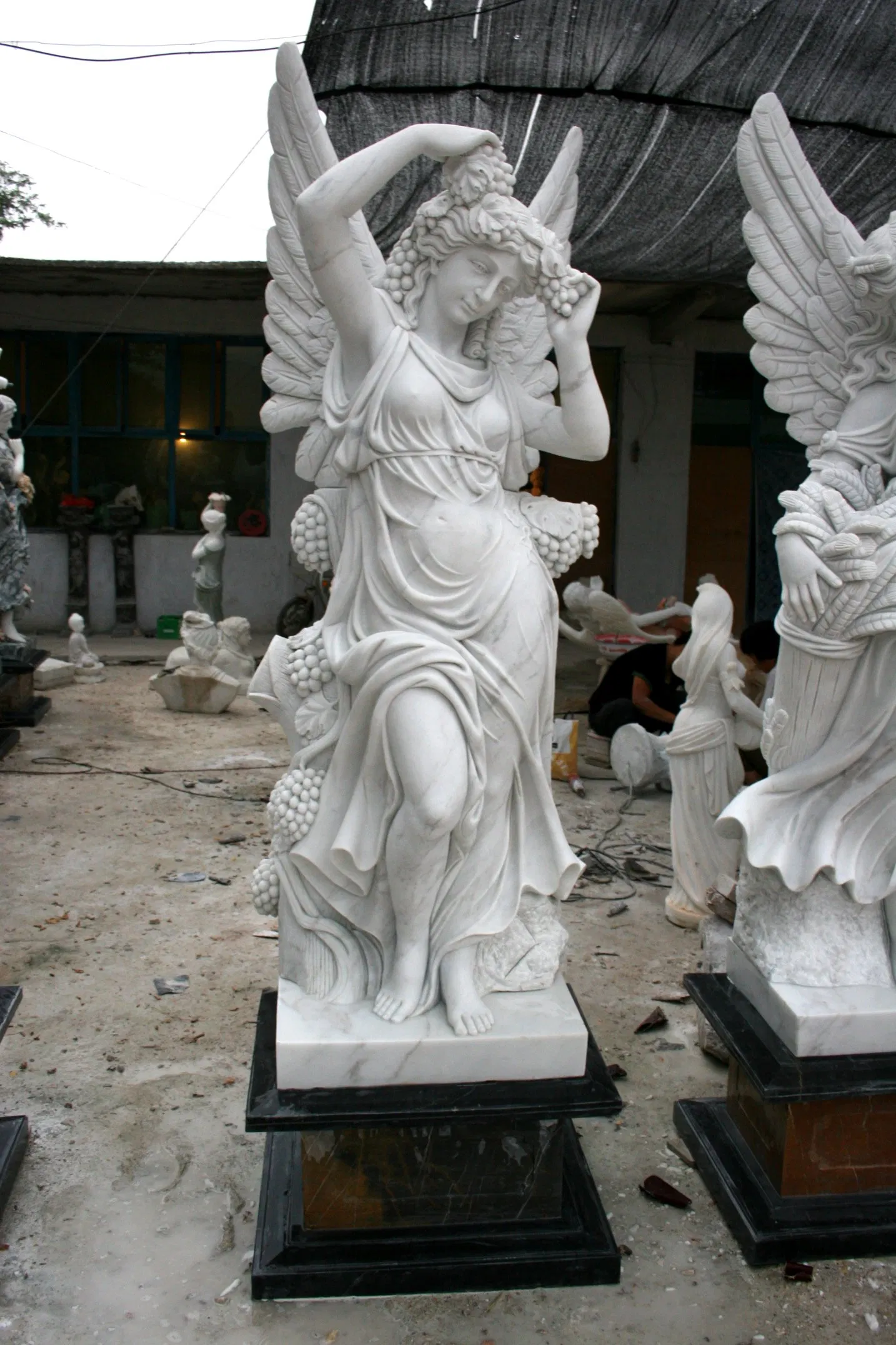 Customized Natural White Marble Goddess of Four Seasons Statues (SYMS-1100)