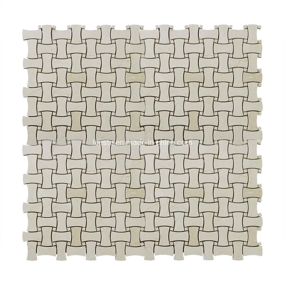 Wall and Flooring Marble Mosaic Crema Marfil Dogbone Shape Mosaic Tiles