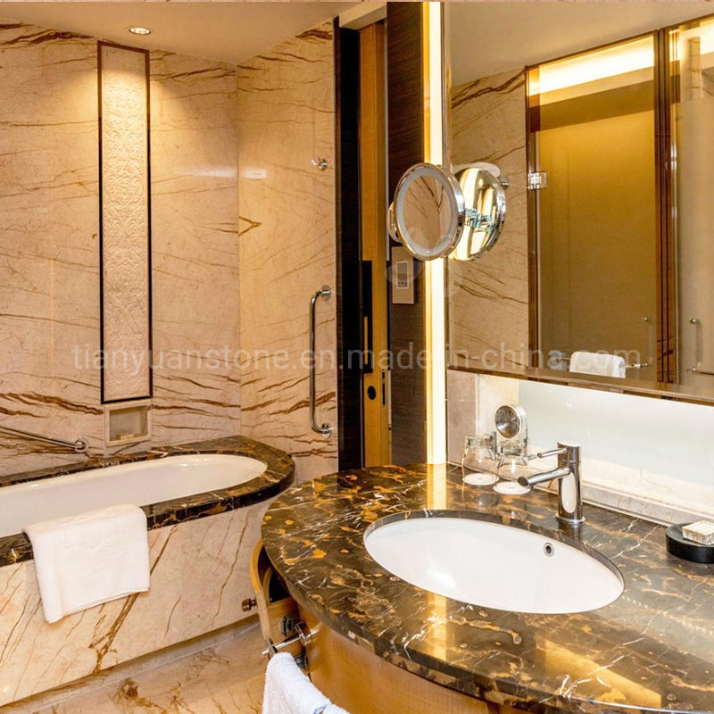 Sofitel Gold Marble and Portoro Gold/Beige/Yellow Gold Tiles Marble Tile Floors