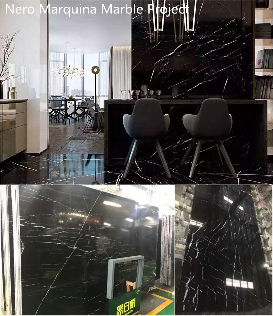 Nero Marquina Black Marble Full Slab