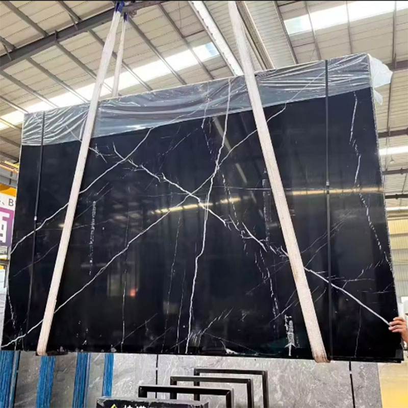 Wholesale Nero Marquina Chinese Marble Stone Tile Black Marble with White Veins Good Price