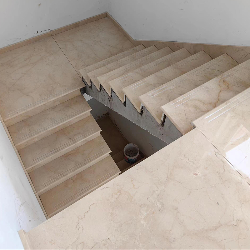 Crema Marfil Marble Beige Classic Beige Marble Stairs Tile Design