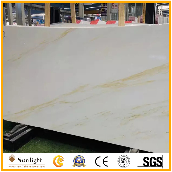 Natural Italian Ariston White Marble with Gold Vein for Wall/Floor Decoration