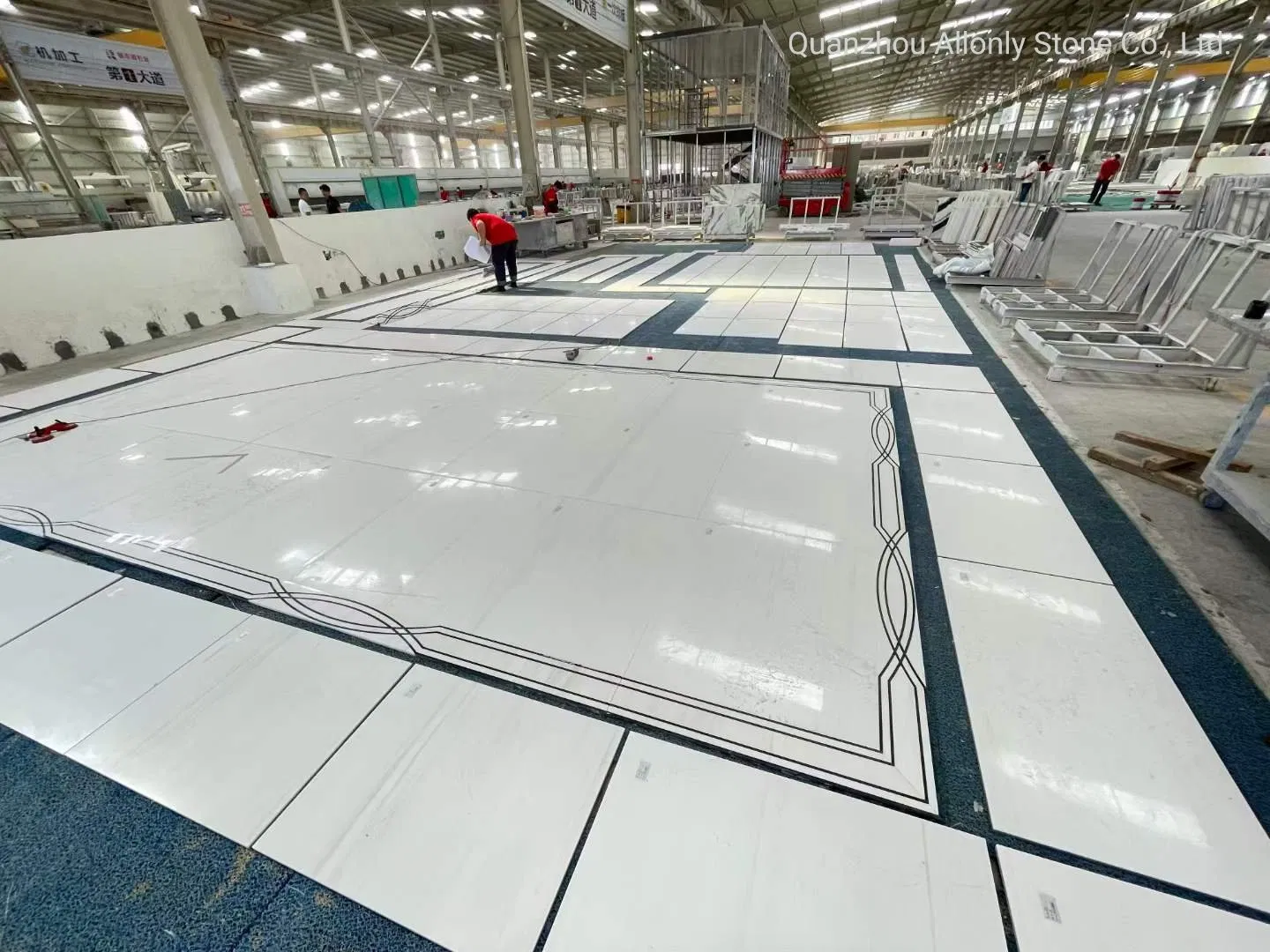 Wterjet Hall Design Bianco Dolomite Stone Slab Natural Star White Marble Floor for Hotel