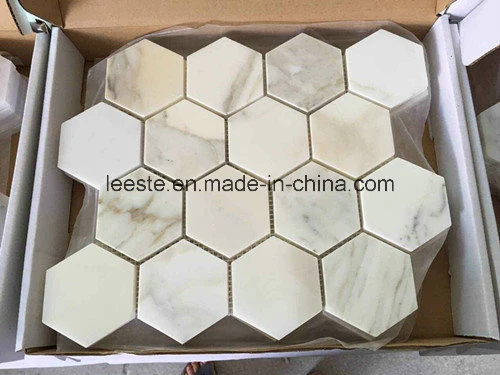 Popular Calacatta Gold Hexagon Marble Mosaic Veneer