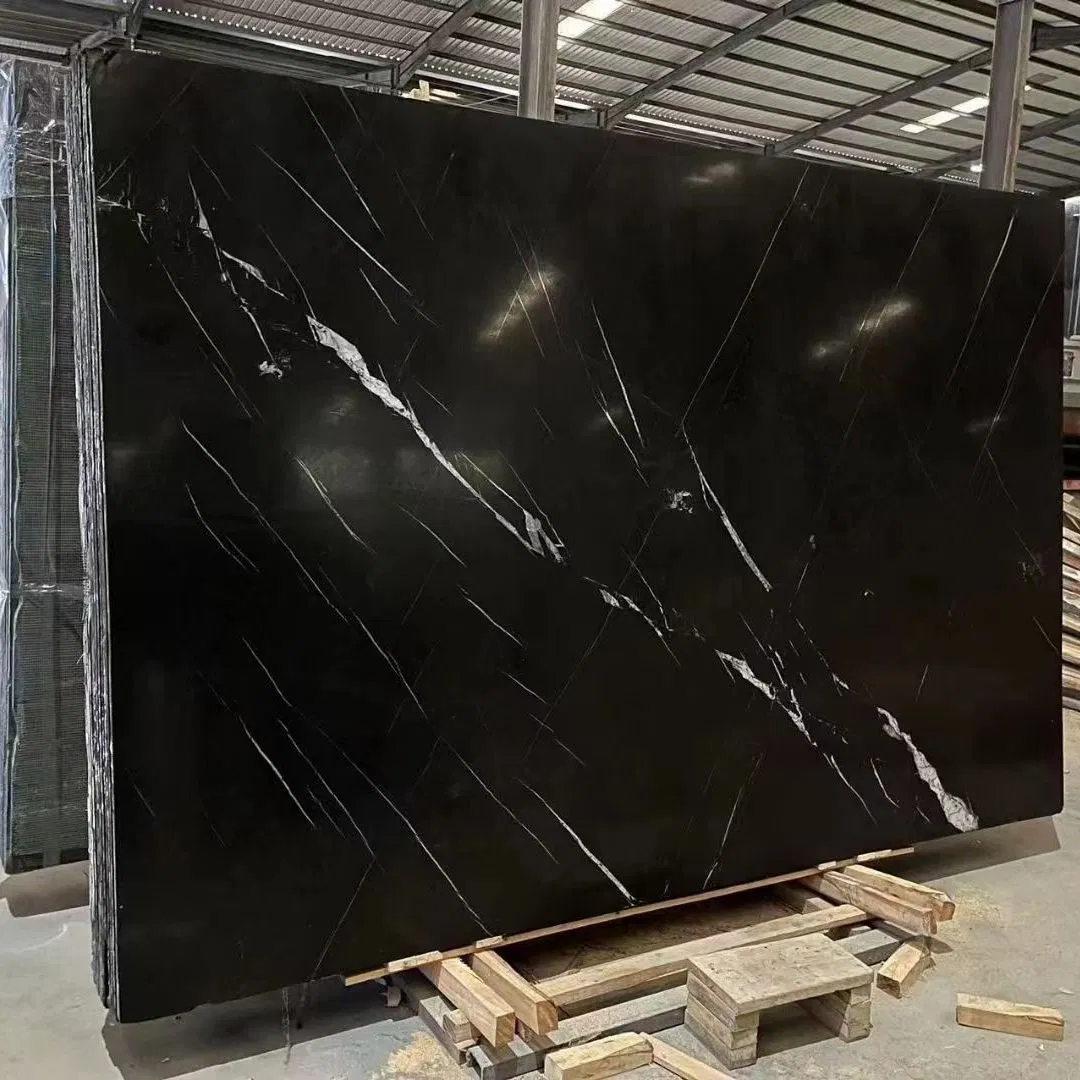Natural Stone Nero Marquina Black and White Marble Customized Size for Countertop and Big Slabs/Tiles