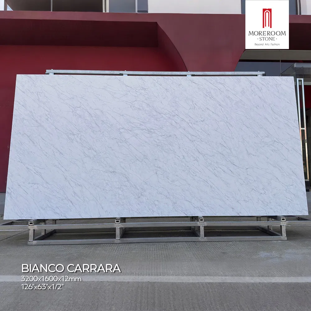 Italian Style Porcelain Slab Carrara Marble Pattern for Bathroom Vanity Tops and Shower Walls