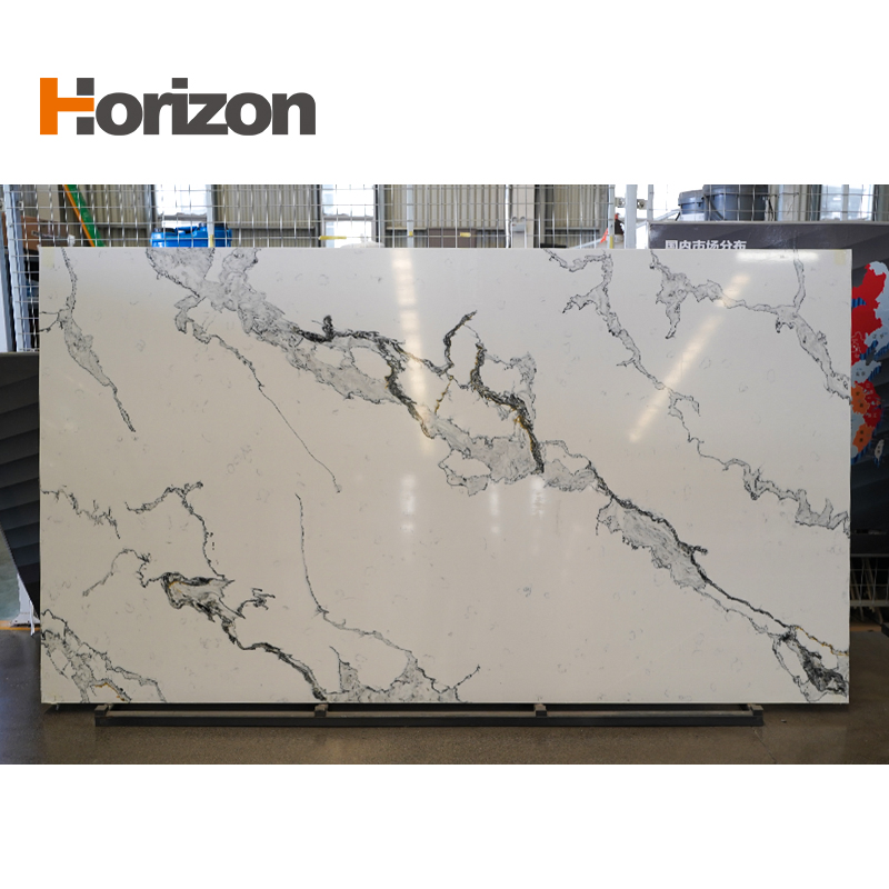 CE Certified Wholesale Calacatta Marble Look Quartz Slabs for Table
