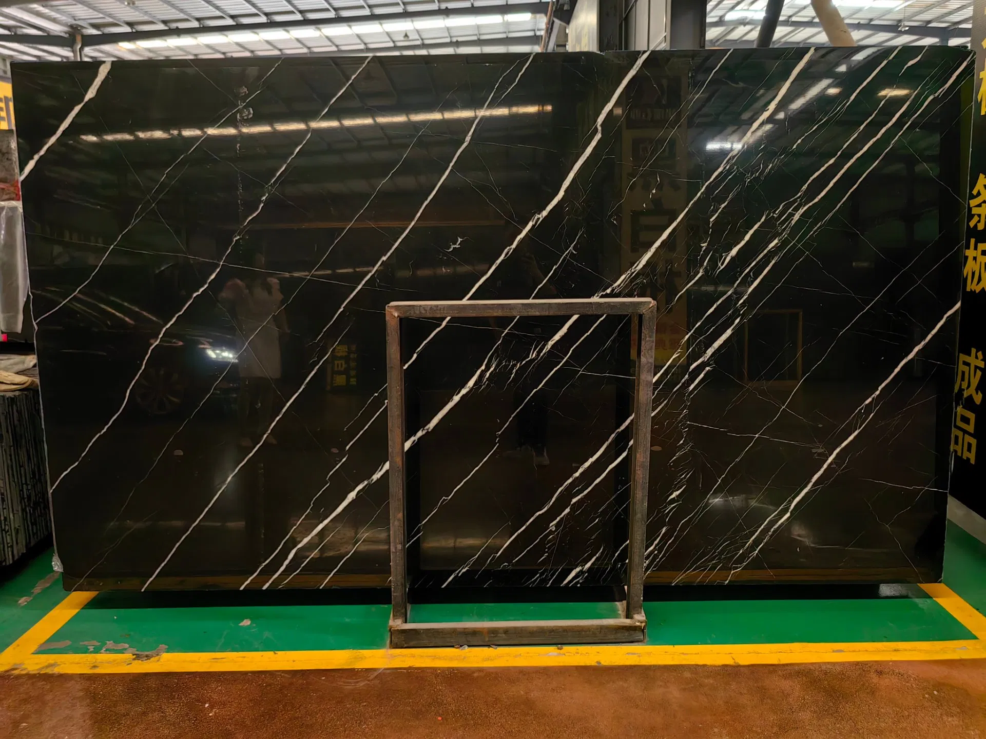 Polished Black Nero Marquina Marble Big Slabs White Veins