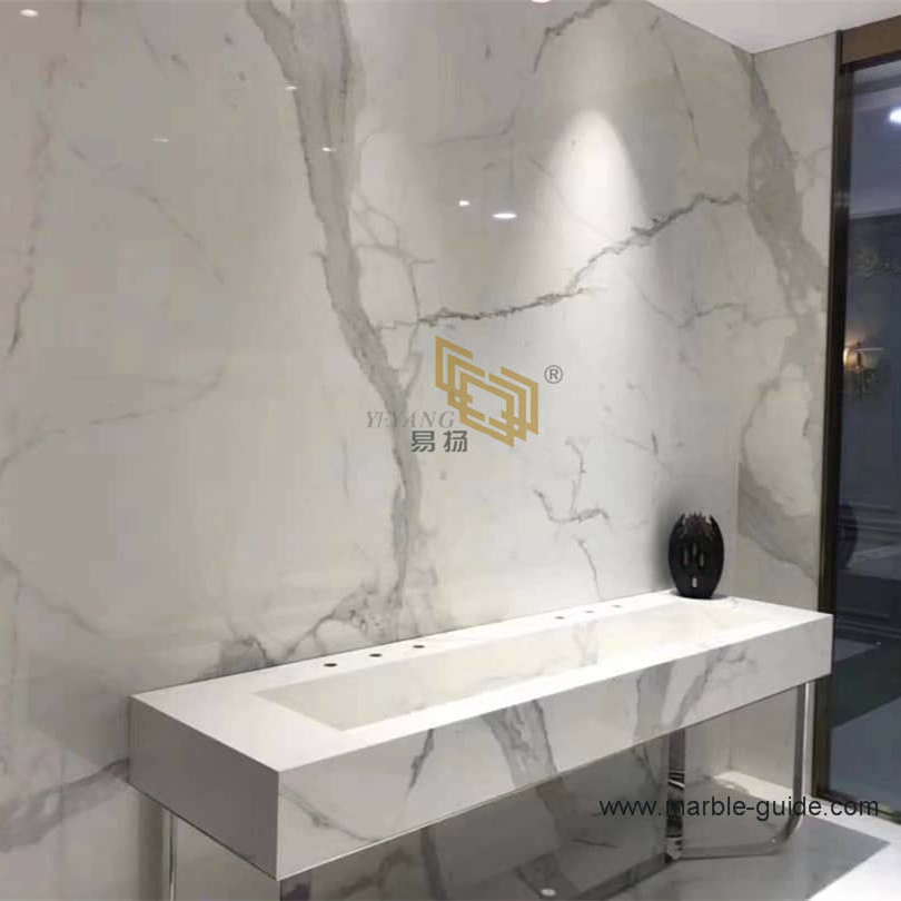 White Carrara Marble Calacatta White Marble Slab for Floor/Wall Kitchen/Bathroom/Vanity Hotel Countertop