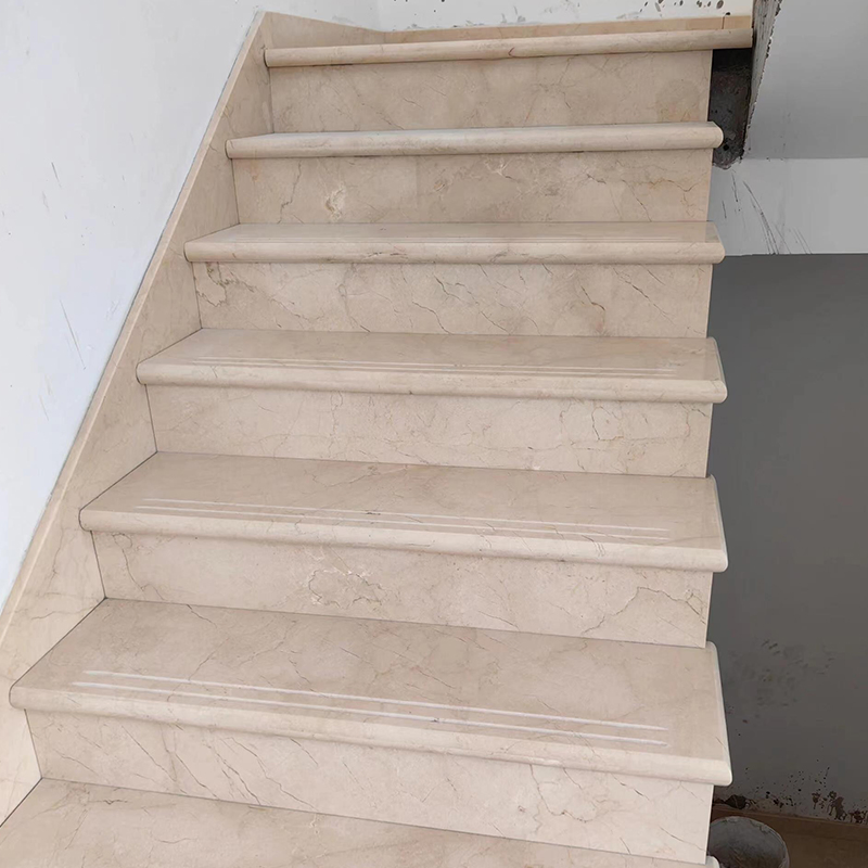 Crema Marfil Marble Beige Classic Beige Marble Stairs Tile Design