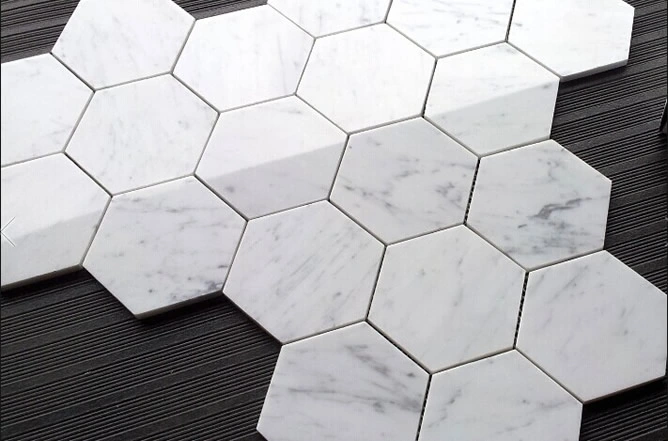 Popular Calacatta Gold Hexagon Marble Mosaic Veneer