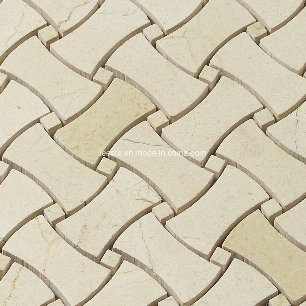 Wall and Flooring Marble Mosaic Crema Marfil Dogbone Shape Mosaic Tiles