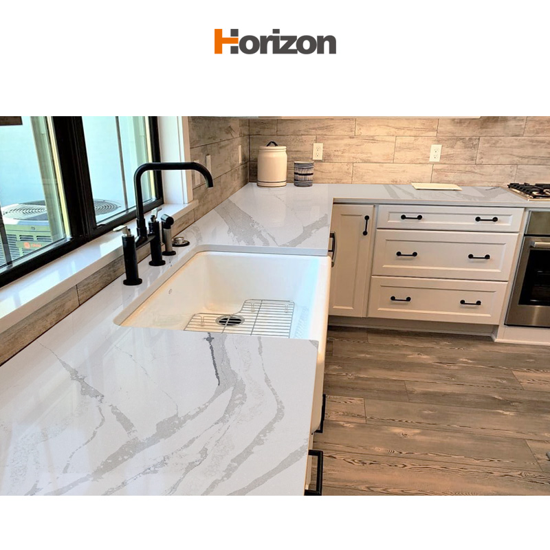 Calacatta Wow Lq-8 Artificial Stone Marble Effect Kitchen Table Tops Calactta Quartz Slab Countertops