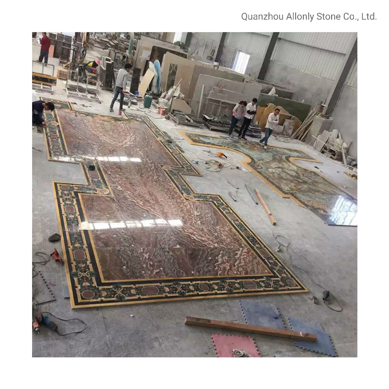 Natural Marble Waterjet Medallion Floor Pattern Design for Villa