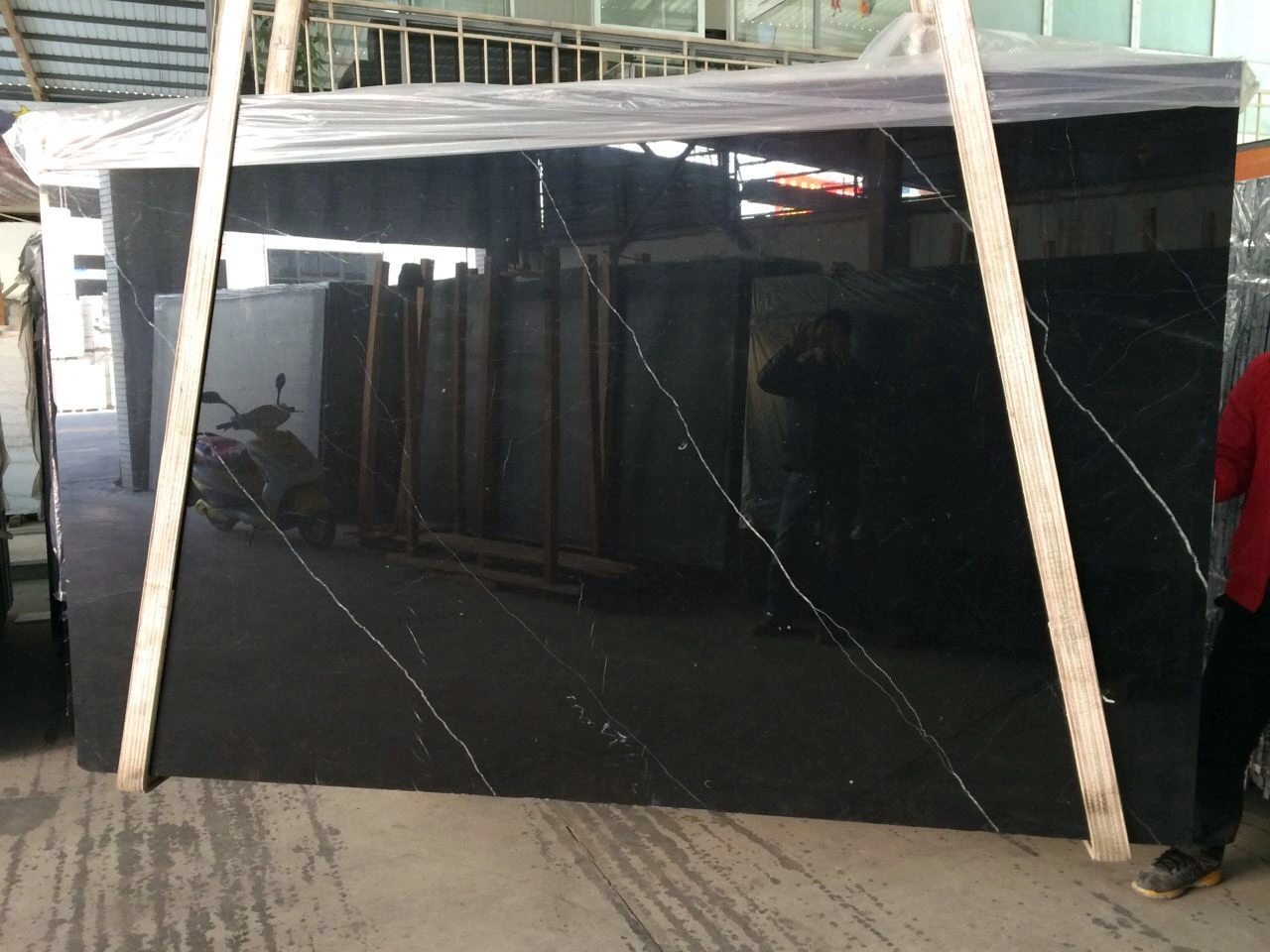 Nero Marquina Marble Natural Black Marble with White Veins Polished Slabs Customized Size Floor Tile Wall Tile