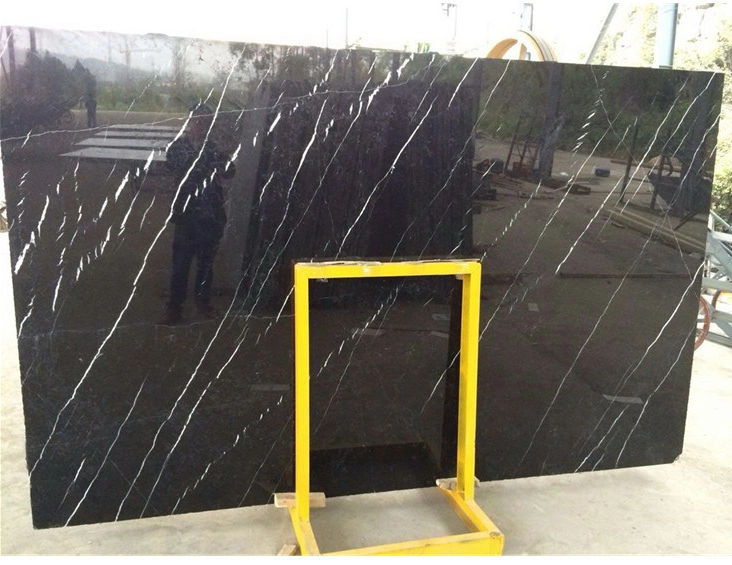 Nero Marquina Black Marble for Floor Wall Tile with High Polished Surface