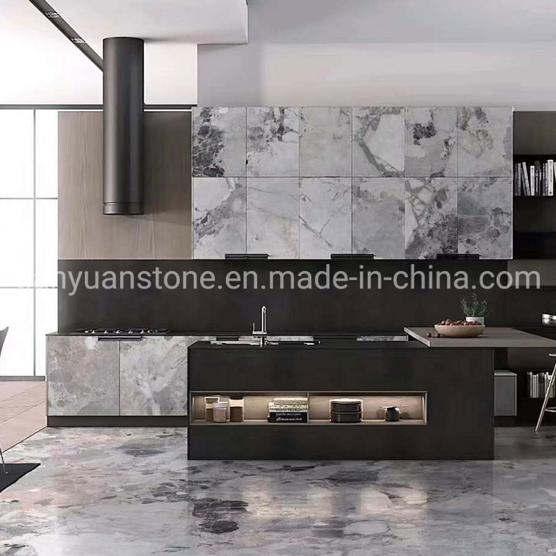 Grey Marble Tiles and Slab Price Sale Lightning Grey Polished Marble Veneer