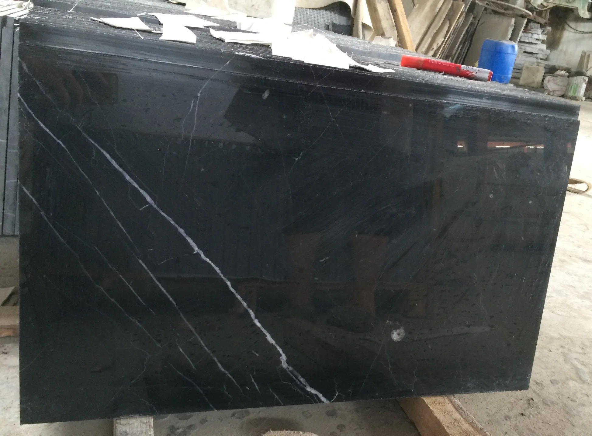 High Quality Nero Marquina Black Marble Tiles, Marble Slabs