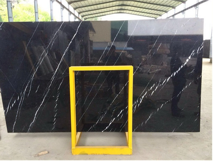 Nero Marquina Black Marble for Floor Wall Tile with High Polished Surface