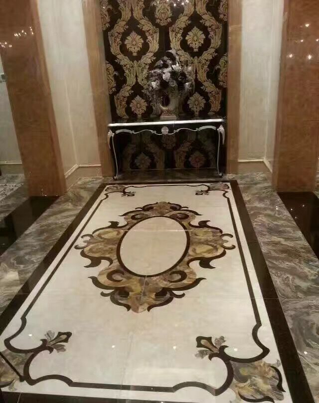 Natural Stone Marble Water-Jet Medallion Tiles Classical Style for Flooring/Wall Decoration