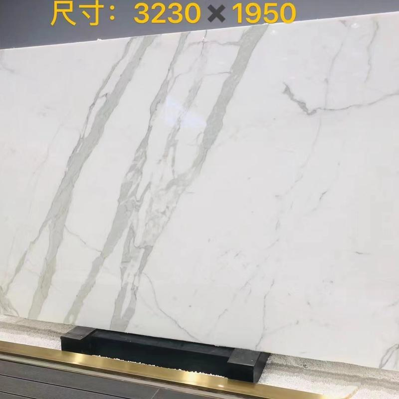 Calacatta White Marble Slab with Elegant Veining and Luxurious Appearance