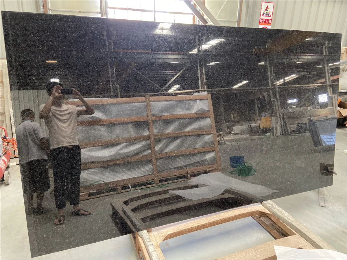 Building Material Angola Black Granite Tiles for School Kitchen Stone Countertops with Backsplash