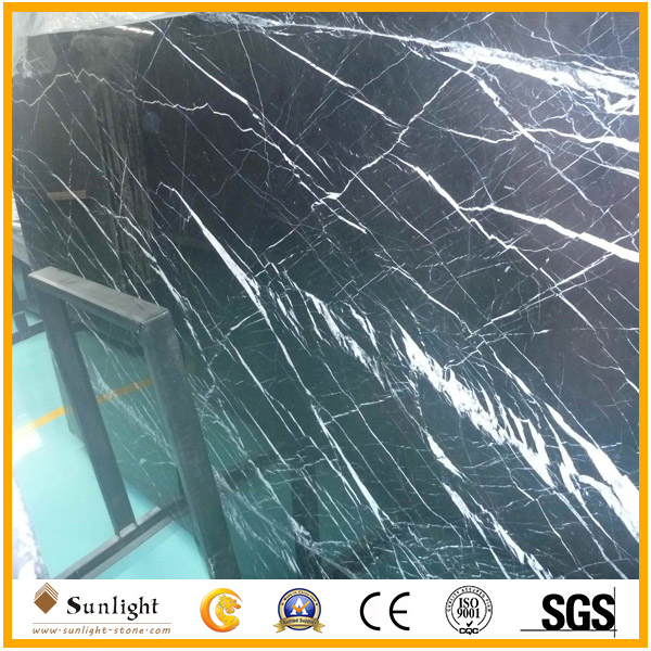 Cheap China Natural Black Nero Marquina Marble/Stone Slabs