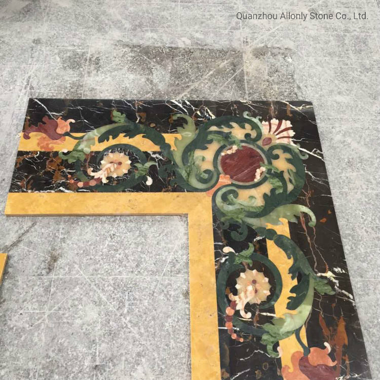 Natural Marble Waterjet Medallion Floor Pattern Design for Villa