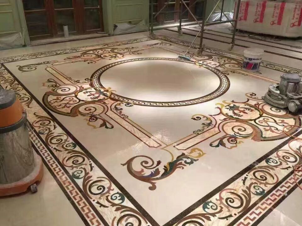 Natural Stone Marble Water-Jet Medallion Tiles Classical Style for Flooring/Wall Decoration