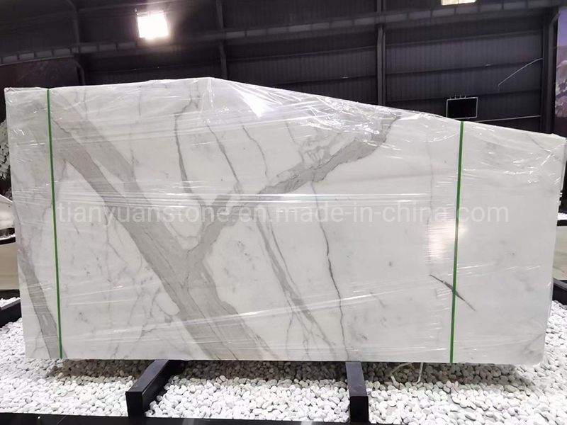 Italian Imported Calacatta Statuario White Natural Stone Marble for Bathroom Floor and Wall Design