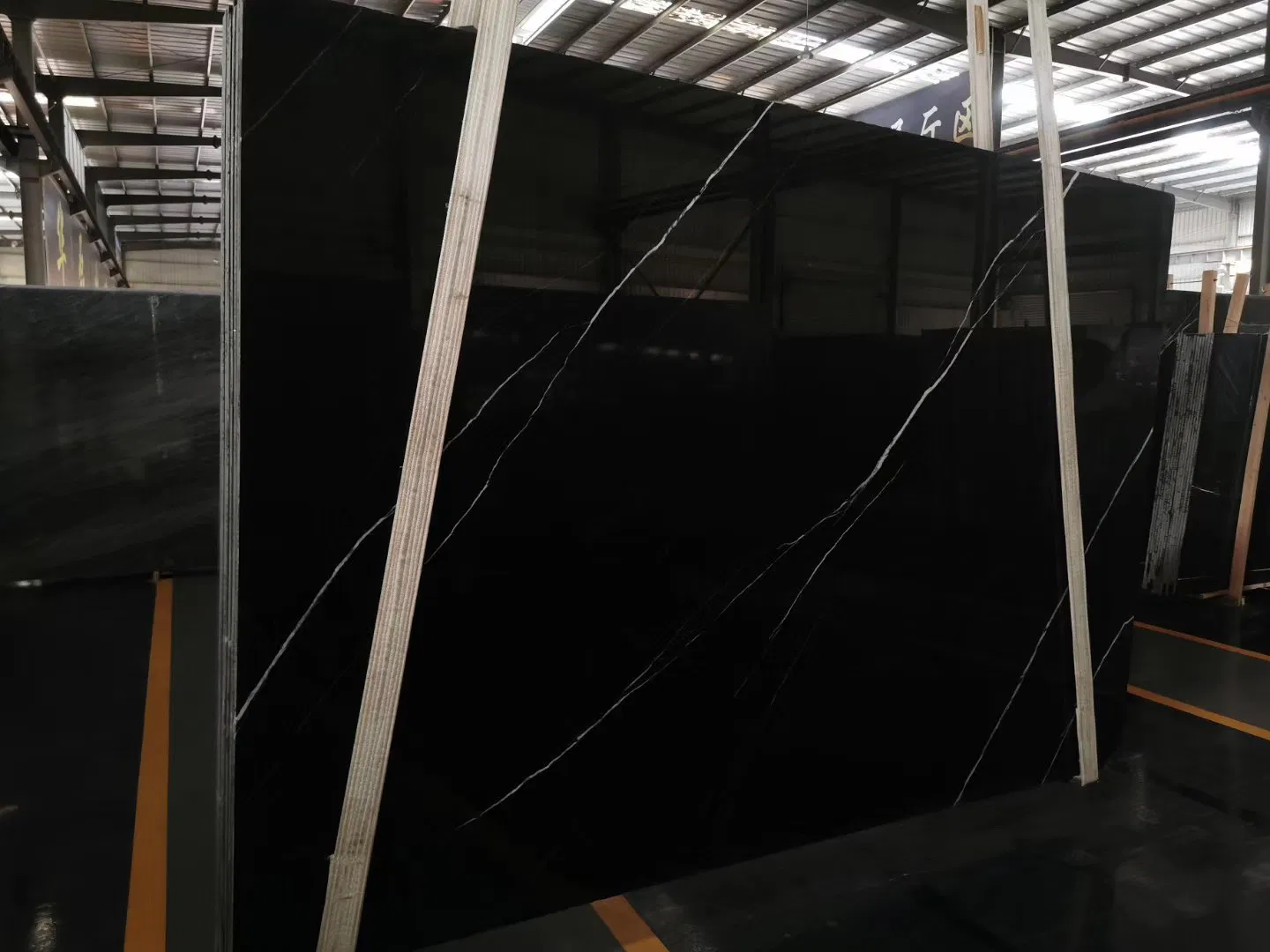Chinese Nero Marquina Black and White Marble Slab