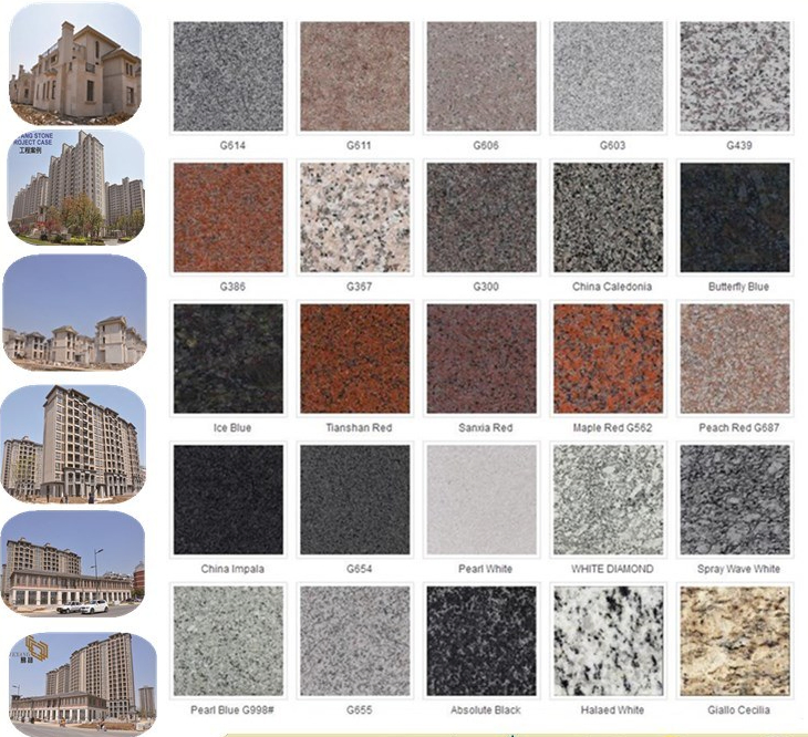 G603/G654/G687/G562/G623 /G682/G439/Black/White/Black/Red/Grey/Yellow/Green/Brown Natural Stone Granite Tiles for Kitchen/Floor/Paving/Foors/Wall Outside