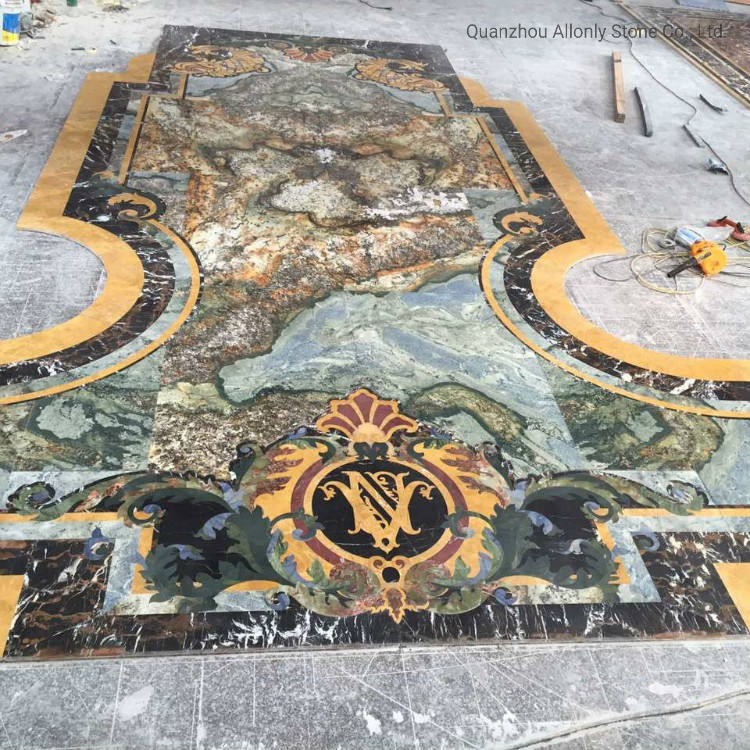 Natural Marble Waterjet Medallion Floor Pattern Design for Villa