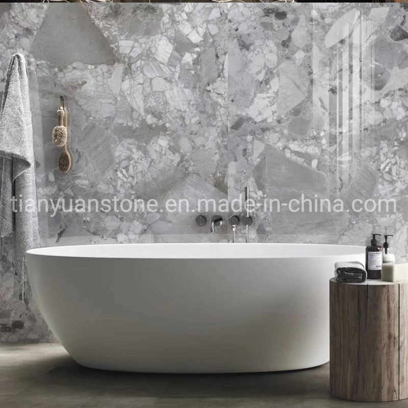 Grey Marble Tiles and Slab Price Sale Lightning Grey Polished Marble Veneer