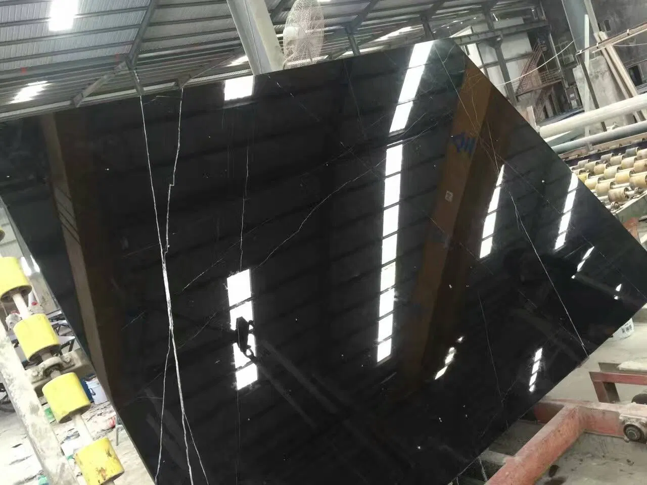 Chinese Nero Marquina Polished Black Marble Slabs for Tiles and Stairs