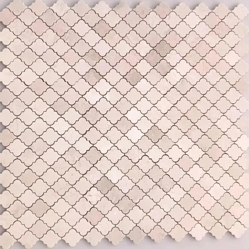 Crema Marfil Marble Arabesque Mosaic Back