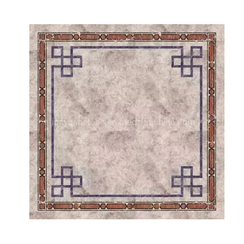 Circle Modern Style Marble Medallion Design Natural Marble Inlay Flooring for Living Room