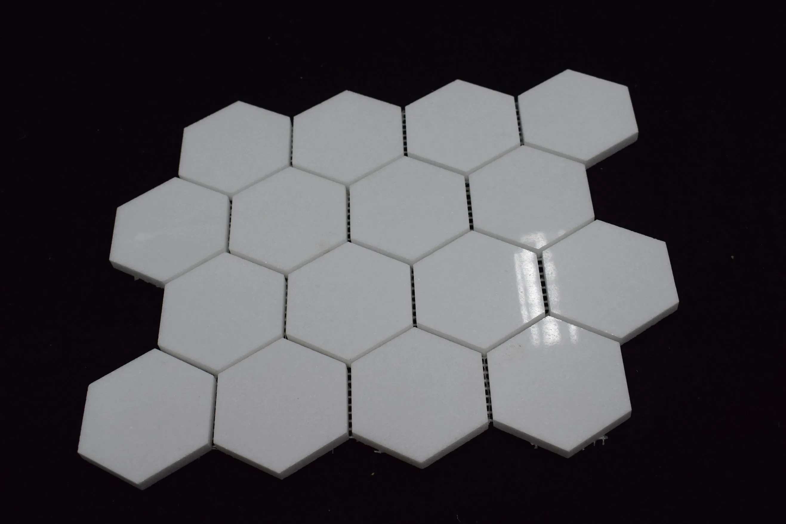 High Grade Greek Thassos White Hexagon Shaped Marble Stone Mosaic Tile