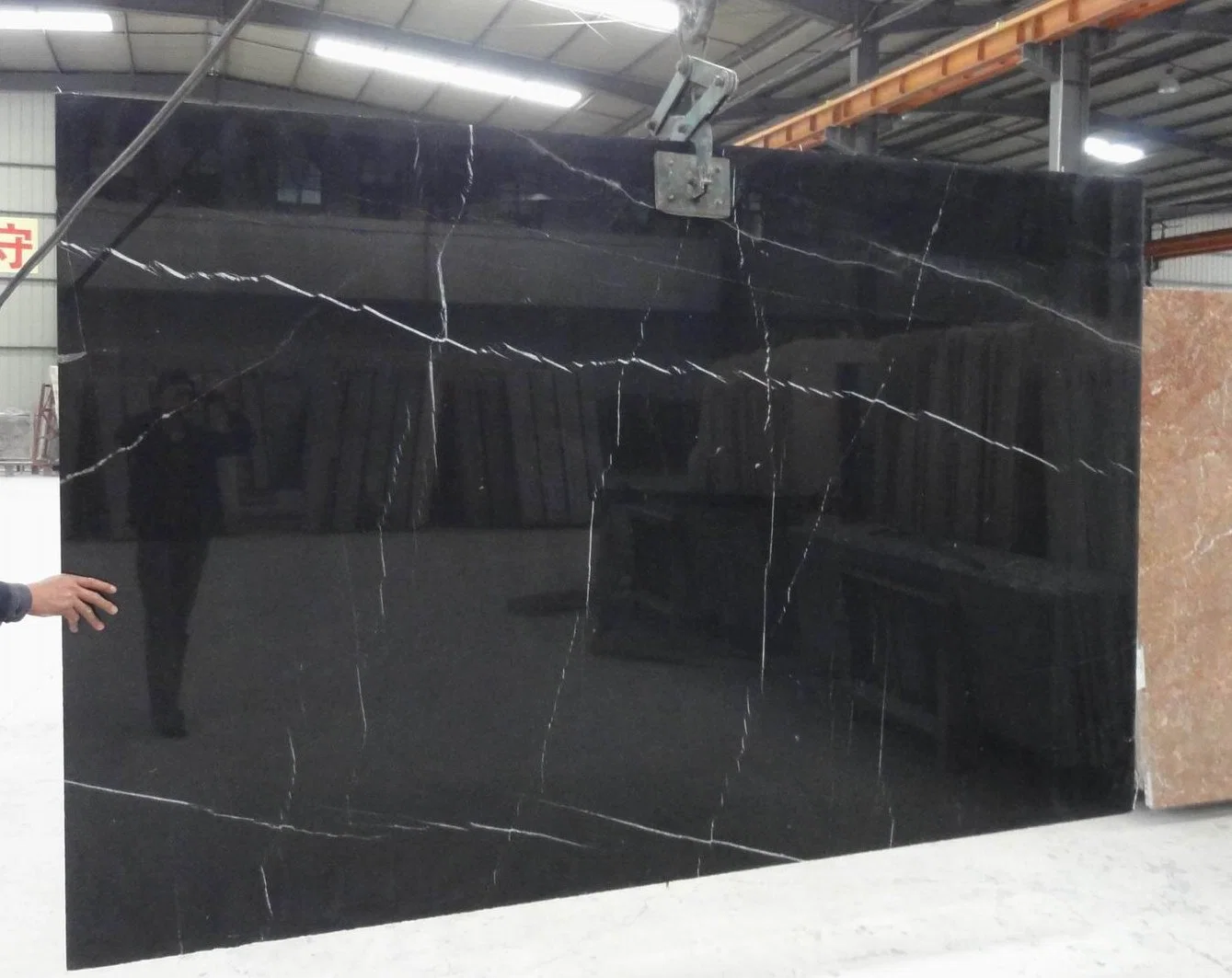 High Quality Nero Marquina Black Marble Tiles, Marble Slabs