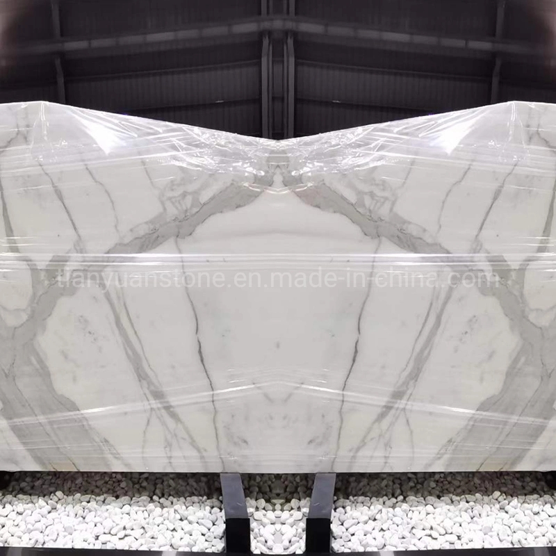 Italian Imported Calacatta Statuario White Natural Stone Marble for Bathroom Floor and Wall Design