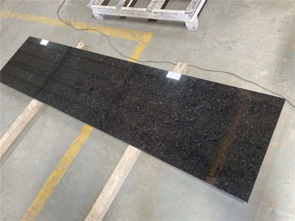 Building Material Angola Black Granite Tiles for School Kitchen Stone Countertops with Backsplash