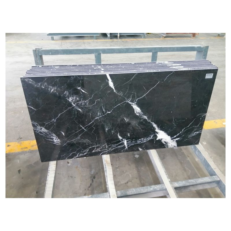 Interior Decoration Tile Custom Size Thin Nero Marquina Flexible Natural Marble Veneer for Wall Cladding Countertops