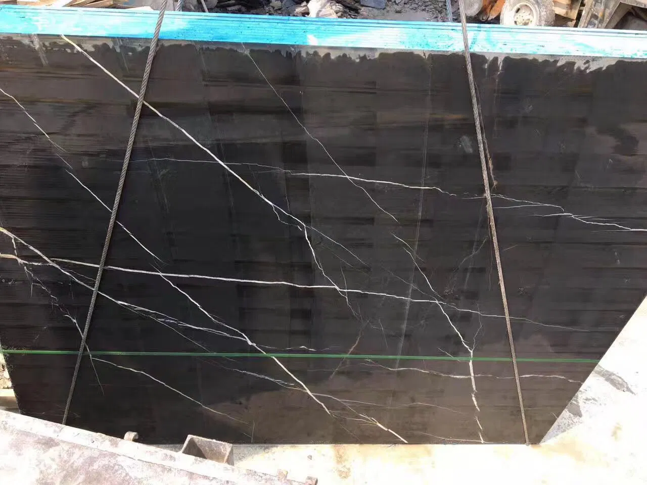 Nero Marquina Marble Natural Black Marble with White Veins Polished Slabs Customized Size Floor Tile Wall Tile