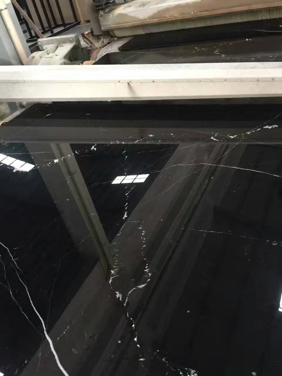 Chinese Nero Marquina Polished Black Marble Slabs for Tiles and Stairs